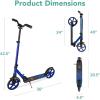 imageBest Choice Products Kids Height Adjustable Kick Scooter for Ages 8 Teen Adult Outdoor Play wCarrying Strap NonSlip Deck Kickstand Mud Guards 220lb Capacity  BlueBlue