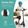 imageBest Choice Products Kids Height Adjustable Kick Scooter for Ages 8 Teen Adult Outdoor Play wCarrying Strap NonSlip Deck Kickstand Mud Guards 220lb Capacity  BlueBlack