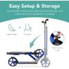 imageBest Choice Products Kids Height Adjustable Kick Scooter for Ages 8 Teen Adult Outdoor Play wCarrying Strap NonSlip Deck Kickstand Mud Guards 220lb Capacity  BlueBlue