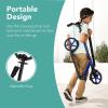 imageBest Choice Products Kids Height Adjustable Kick Scooter for Ages 8 Teen Adult Outdoor Play wCarrying Strap NonSlip Deck Kickstand Mud Guards 220lb Capacity  BlueBlue