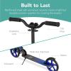 imageBest Choice Products Kids Height Adjustable Kick Scooter for Ages 8 Teen Adult Outdoor Play wCarrying Strap NonSlip Deck Kickstand Mud Guards 220lb Capacity  BlueBlue