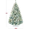 imageBest Choice Products PreLit Artificial Christmas Tree 6ft Snow Flocked Pine Tree 2in1 White and Multicolor LED Lights Full Snowy AppearanceSage Green