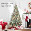 imageBest Choice Products PreLit Artificial Christmas Tree 6ft Snow Flocked Pine Tree 2in1 White and Multicolor LED Lights Full Snowy AppearanceSage Green