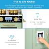 imageBest Choice Products Pretend Play Kitchen Wooden Toy Set for Kids wRealistic Design Telephone Utensils Oven Microwave Sink  Pink FloralSage