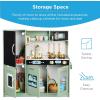 imageBest Choice Products Pretend Play Kitchen Wooden Toy Set for Kids wRealistic Design Telephone Utensils Oven Microwave Sink  Pink FloralSage