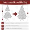 imageBest Choice Products White Christmas Tree 75ft PreLit Artificial Pine Tree Premium Holiday Decoration wWarm White Lights Stand Easy AssemblyBaby Blue