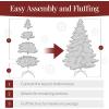 imageBest Choice Products White Christmas Tree 75ft PreLit Artificial Pine Tree Premium Holiday Decoration wWarm White Lights Stand Easy AssemblyBaby Blue