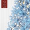 imageBest Choice Products White Christmas Tree 75ft PreLit Artificial Pine Tree Premium Holiday Decoration wWarm White Lights Stand Easy AssemblyBaby Blue