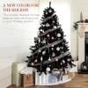 imageBest Choice Products White Christmas Tree 75ft PreLit Artificial Pine Tree Premium Holiday Decoration wWarm White Lights Stand Easy AssemblyBlack