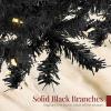 imageBest Choice Products White Christmas Tree 75ft PreLit Artificial Pine Tree Premium Holiday Decoration wWarm White Lights Stand Easy AssemblyBlack