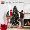 imageBest Choice Products White Christmas Tree 75ft PreLit Artificial Pine Tree Premium Holiday Decoration wWarm White Lights Stand Easy AssemblyBlack