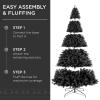 imageBest Choice Products White Christmas Tree 75ft PreLit Artificial Pine Tree Premium Holiday Decoration wWarm White Lights Stand Easy AssemblyBlack