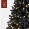 imageBest Choice Products White Christmas Tree 75ft PreLit Artificial Pine Tree Premium Holiday Decoration wWarm White Lights Stand Easy AssemblyBlack