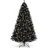 imageBest Choice Products White Christmas Tree 75ft PreLit Artificial Pine Tree Premium Holiday Decoration wWarm White Lights Stand Easy AssemblyBlack