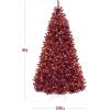 imageBest Choice Products White Christmas Tree 75ft PreLit Artificial Pine Tree Premium Holiday Decoration wWarm White Lights Stand Easy AssemblyBurgundy
