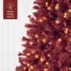 imageBest Choice Products White Christmas Tree 75ft PreLit Artificial Pine Tree Premium Holiday Decoration wWarm White Lights Stand Easy AssemblyBurgundy