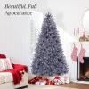 imageBest Choice Products White Christmas Tree 75ft PreLit Artificial Pine Tree Premium Holiday Decoration wWarm White Lights Stand Easy AssemblyCharcoal Gray