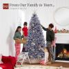 imageBest Choice Products White Christmas Tree 75ft PreLit Artificial Pine Tree Premium Holiday Decoration wWarm White Lights Stand Easy AssemblyCharcoal Gray