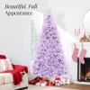imageBest Choice Products White Christmas Tree 75ft PreLit Artificial Pine Tree Premium Holiday Decoration wWarm White Lights Stand Easy AssemblyLavender