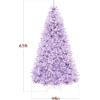 imageBest Choice Products White Christmas Tree 75ft PreLit Artificial Pine Tree Premium Holiday Decoration wWarm White Lights Stand Easy AssemblyLavender