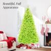 imageBest Choice Products White Christmas Tree 75ft PreLit Artificial Pine Tree Premium Holiday Decoration wWarm White Lights Stand Easy AssemblyLime Green