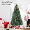 imageBest Choice Products White Christmas Tree 75ft PreLit Artificial Pine Tree Premium Holiday Decoration wWarm White Lights Stand Easy AssemblyMulticolor Lights