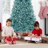 imageBest Choice Products White Christmas Tree 75ft PreLit Artificial Pine Tree Premium Holiday Decoration wWarm White Lights Stand Easy AssemblyPeacock Blue