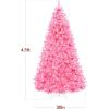 imageBest Choice Products White Christmas Tree 75ft PreLit Artificial Pine Tree Premium Holiday Decoration wWarm White Lights Stand Easy AssemblyPink