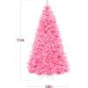 imageBest Choice Products White Christmas Tree 75ft PreLit Artificial Pine Tree Premium Holiday Decoration wWarm White Lights Stand Easy AssemblyPink