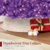 imageBest Choice Products White Christmas Tree 75ft PreLit Artificial Pine Tree Premium Holiday Decoration wWarm White Lights Stand Easy AssemblyPurple