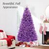 imageBest Choice Products White Christmas Tree 75ft PreLit Artificial Pine Tree Premium Holiday Decoration wWarm White Lights Stand Easy AssemblyPurple