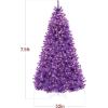 imageBest Choice Products White Christmas Tree 75ft PreLit Artificial Pine Tree Premium Holiday Decoration wWarm White Lights Stand Easy AssemblyPurple