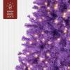 imageBest Choice Products White Christmas Tree 75ft PreLit Artificial Pine Tree Premium Holiday Decoration wWarm White Lights Stand Easy AssemblyPurple