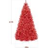 imageBest Choice Products White Christmas Tree 75ft PreLit Artificial Pine Tree Premium Holiday Decoration wWarm White Lights Stand Easy AssemblyRed