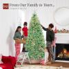 imageBest Choice Products White Christmas Tree 75ft PreLit Artificial Pine Tree Premium Holiday Decoration wWarm White Lights Stand Easy AssemblySage Green