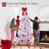 imageBest Choice Products White Christmas Tree 75ft PreLit Artificial Pine Tree Premium Holiday Decoration wWarm White Lights Stand Easy AssemblyWhite