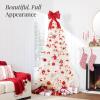 imageBest Choice Products White Christmas Tree 75ft PreLit Artificial Pine Tree Premium Holiday Decoration wWarm White Lights Stand Easy AssemblyWhite Lights