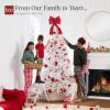 imageBest Choice Products White Christmas Tree 75ft PreLit Artificial Pine Tree Premium Holiday Decoration wWarm White Lights Stand Easy AssemblyWhite Lights