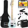 imageBest Choice Products 30in Kids Electric Guitar Beginner Starter Kit w 5W Amplifier Strap Gig Bag Strings Picks  BlackPowder Blue
