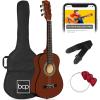 imageBest Choice Products 38in Beginner All Wood Acoustic Guitar Starter Kit wGig Bag 6 Picks Nylon Strings Strap wPick Holder  NaturalMahogany Stain