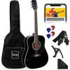 imageBest Choice Products 41in Full Size Beginner All Wood Acoustic Guitar Starter Set wGig Bag Strap Capo Strings Picks  SunburstBlack