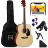 imageBest Choice Products 41in Full Size Beginner All Wood Acoustic Guitar Starter Set wGig Bag Strap Capo Strings Picks  SunburstNatural