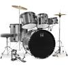imageBest Choice Products 5Piece Full Size Complete Adult Drum Set wCymbal Stands Stool Drum Pedal Sticks Floor Tom  BlackSilver Sparkle