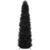 imageBest Choice Products 6ft Black Artificial Holiday Christmas Pencil Tree for Home Office Party Decoration w 608 Tips Metal Hinges ampamp BaseBlack