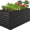 imageBest Choice Products 6x3x2ft Outdoor Metal Raised Garden Bed Deep Root Box Planter for Vegetables Flowers Herbs and Succulents w 269 Gallon Capacity  Peacock BlueBlack