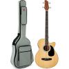 imageBest Choice Products Acoustic Electric Bass Guitar Full Size 4 String Fretted Bass Guitar wPadded Gig Bag  BlackNatural