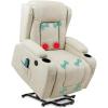 imageBest Choice Products PU Leather Electric Power Lift Chair Recliner Massage Chair Adjustable Furniture for Back Legs w 3 Positions USB Port Heat Cupholders EasytoReach Side Button  BlackBeige