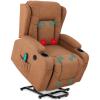 imageBest Choice Products PU Leather Electric Power Lift Chair Recliner Massage Chair Adjustable Furniture for Back Legs w 3 Positions USB Port Heat Cupholders EasytoReach Side Button  BlackCognac