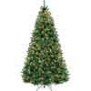 imageBest Choice Products White Christmas Tree 75ft PreLit Artificial Pine Tree Premium Holiday Decoration wWarm White Lights Stand Easy AssemblyClearWhite Lights