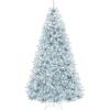 imageBest Choice Products White Christmas Tree 75ft PreLit Artificial Pine Tree Premium Holiday Decoration wWarm White Lights Stand Easy AssemblyIce Blue